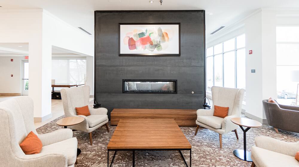 Lobby seating at Hilton Garden Inn Fairfax